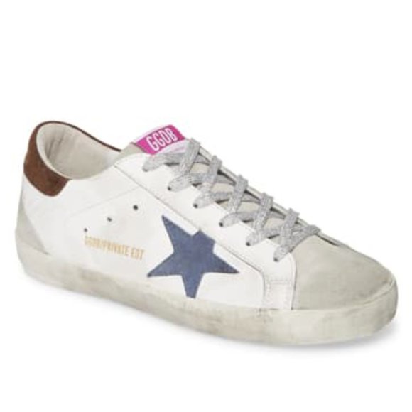 Golden Goose SUPERSTAR WHITE LEATHER/BLUE SUEDE - Picture 1 of 7
